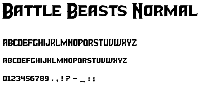 Battle Beasts Normal font